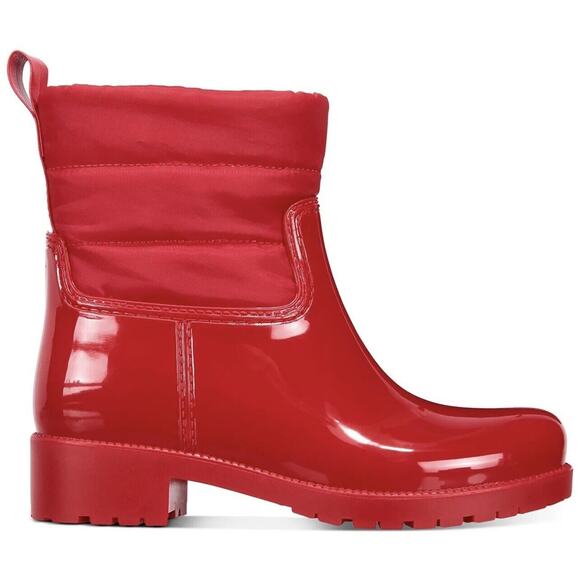 Charter Club Women's Red Patent Trudyy Round Toe Block Heel Rain Boots Size 6 - Picture 2 of 5